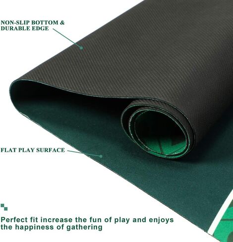 BESTHLS سجادة علوية مستديرة للبوكر، سطح طاولة بوكر من الإسفنج المطاطي المحمول الاحترافي من تكساس، بساط تخطيط لعبة اللاعبين مع حقيبة حمل in Kuwait