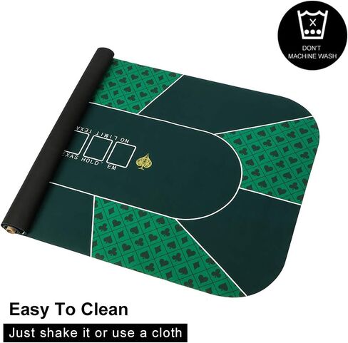 BESTHLS سجادة علوية مستديرة للبوكر، سطح طاولة بوكر من الإسفنج المطاطي المحمول الاحترافي من تكساس، بساط تخطيط لعبة اللاعبين مع حقيبة حمل in Kuwait