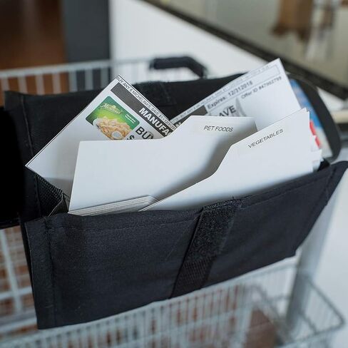 منظم قسيمة البقالة من إيفيلوتس - 24 مقسمًا - 30 ملصقًا - مثبت على عربة التسوق - أسود in Kuwait