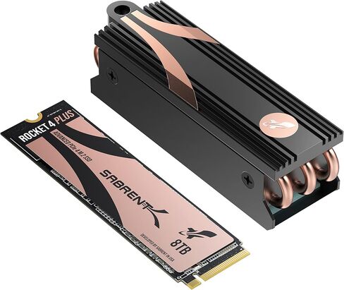 SABRENT Rocket 4 Plus SSD with Heatsink 8TB PCIe Gen 4 NVMe M.2 2280 Internal Solid State Drive, Extreme Speed, Heat Management [SB-RKT4P-HTSP-8TB] in Saudi Arabia