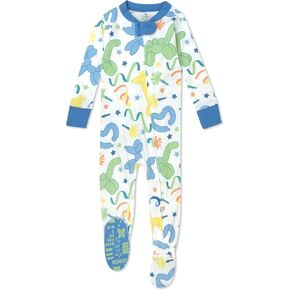 HonestBaby Non-Slip Footed Pajamas One-Piece Sleeper Zip-Front Pjs 100% Organic Cotton for Baby Boys