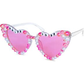 Bride Sunglasses，Bachelorette Party Sunnies, Engagement Decorations, Bridal Shower Accessory, Love Heart Shaped Sunglasses ，Bride To Be Gift