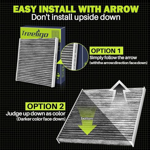 فلتر هواء المقصورة - بديل الكربون المنشط بقشرة جوز الهند لركاب السيارة CF10374، CP374 - ينطبق على دودج دارت 2013-2015| بونتياك فايب 2003-2008| تويوتا تاكوما 2005-2023 in Kuwait
