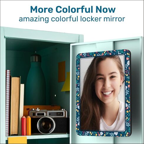 مرآة خزانة مغناطيسية للمدرسة والمكتب، مع مرآة مغناطيسية قوية للخزانة، ملحقات خزانة فريدة من نوعها، مرآة خزانة مغناطيسية بتصميم ملون، عبوة واحدة in Kuwait