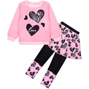 Toddler Kid Girl Clothing Set Outfit Long Sleeve Top, Unicorn Print Pantskirts Fall Winter Outfit Set