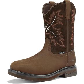 Cowboy Boots for Men, Waterproof Steel Toe Work Boots, Men's Square Toe Safety Boots with Oil Resistance & EH Protection, Anti Slip Western Boots, for Construction, Farming