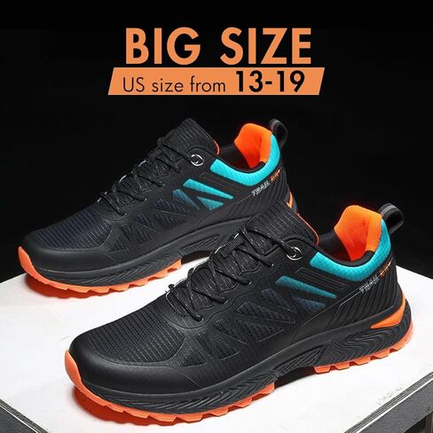 Hawkwell الرجال حجم كبير حجم كبير تريل احذية الجري أحذية رياضية للمشي للرجال أحذية تجريب عادية حجم الولايات المتحدة 13 14 15 16 in Kuwait