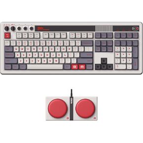 8BitDo Retro 108 Mechanical Keyboard with 108 Keys and Integrated Numpad, Bluetooth/2.4G/USB-C Hot Swappable Wireless Gaming Keyboard for Windows and Android - N Edition