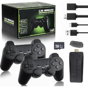 M8 Retro Game-Stick, Revisit Classic Games with Built-in 9 Emulators, 20,000+ Games, 4K HDMI Output, and 2.4GHz Wireless Controller for TV Plug and Play, 64GB