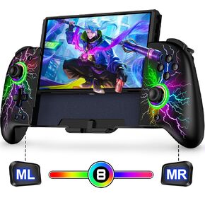 Hall Effect Joystick Switch-Controller for Nintendo Switch/OLED,One-Piece-Joypad Switch Joypad Replacement for Wireless Switch Controller with Ergonomic Grip - Lightning Pattern