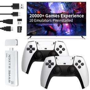 Retro Game Stick, Wireless Retro Game Console, Game Stick With Built-in 20000+ Classic Games, Retro Gaming Console with 64GB TF Card, 4K, HDMI Output, Game Console with Dual 2.4G Wireless Controllers