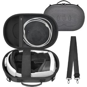 PAIYULE Case Compatible with Meta Quest 3/ for Oculus Quest 3S Virtual Reality Headset Elite Strap Storage Holder for Touch Controller Power Adapter Accessories for Travel-Grey(Box only)