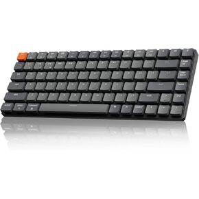 Keychron K3 Version 2, 84 Keys Ultra-Slim Wireless Bluetooth/USB Wired Mechanical Keyboard with White LED Backlit, Low-Profile Gateron Mechanical Red Switch Compatible with Mac Windows