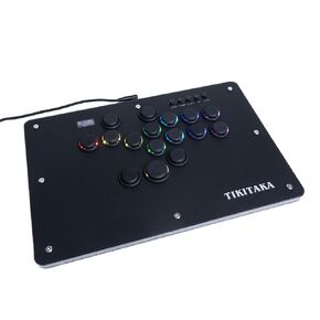 TIKITAKA Arcade Stick Deluxe16B All-Button Gamerfinger with Premium nylon keycaps & matte finish panel & Turbo Functions,Arcade Controller Street Fight for PC/Ps3/Ps4/Switch/Steam Game Keyboard-Supports Hot Swap & SOCD