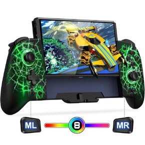 Handheld Switch Controller for Nintendo Switch/OLED Games ,Mocagen JC Swtich Pro Controller with Hall Effect Joystick & Triggers/Programming/RGB/Turbo