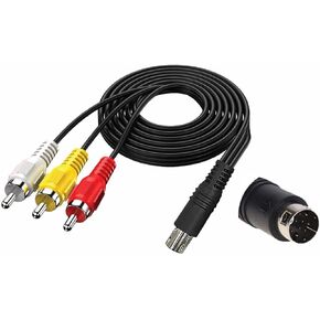 محول سلك كابل Adio Video AV إلى RCA TV Connection Cord لـ SEGA Genesis 2 & 3 Model 1631 1461 NOMAD أو 32X 9 PIN PLUC in Kuwait