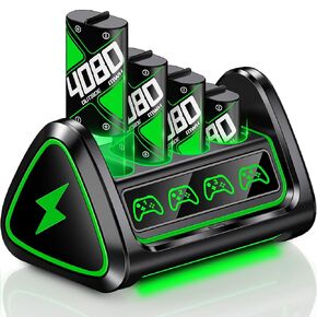 DXKK Controller Battery Pack for Xbox Series X|S with Touch-Sensitive Light Strip, Rechargeable Batteries for Xbox One/S/X/Elite Controller Charger Station