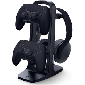 Spigen Gaming Controller and Headset Stand for PlayStation, Xbox, Nintendo Switch, Razer, Gaming Headphones and Headsets, Universal Desk Stand Mount, 2 Tiers with Storage Cable Organizer - Black