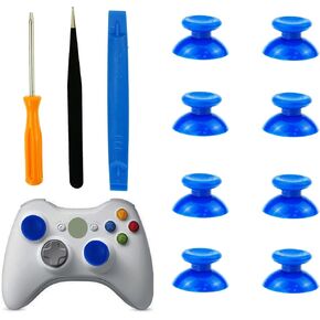8pcs Thumbsticks لـ Xbox 360 استبدال وحدة تحكم 3D أغطية عصا التناظرية التناظرية مع أداة Tweezer مفك البراغي (رمادي)
