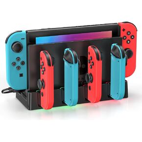 Switch Charging Dock Station with Charging Cable for Nintendo & Switch OLED Game Console, Joycon Charging Dock for Nintendo Switch, Must Have Switch Controller Joycon Charger Accessories for Gamer