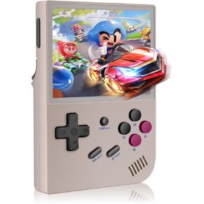 Anbernic RG35XX Handheld Game Console Retro Games Consoles with 3.5 Inch IPS Screen 64G TF Card 5474 Classic Games 2100mAh Battery Support Linux and Garlic Dual Stylem, HDMI and TV Output Gray