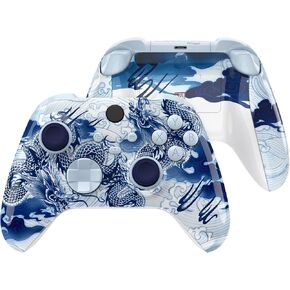 eXtremeRate Full Set Shell Buttons for Xbox Series X & S Controller, Cherry Blossom Whisper Custom Replacement Side Rails Grips Front Back Plate Cover for Xbox Core Wireless Controller - No Console in Saudi Arabia