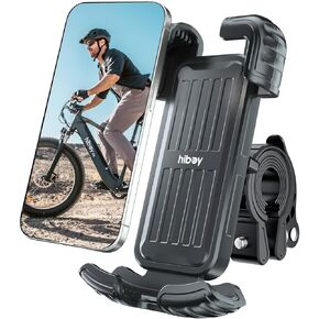 Hiboy Bike Phone Holder, 360° Rotatable Universal Motorcycle Phone Mount, Wrap Anti Shake Bicycle Scooter Handlebar Phone Clip for 5.1-6.8" Cellphone