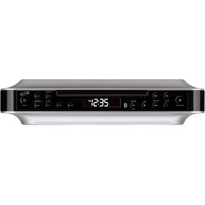 iLive Bluetooth Under Cabinet Radio (FM) CD and MP3 player, USB, AUX in, Wireless Music System with Kitchen Timer, Digital Clock, with Remote Control IKBC384SMP3U