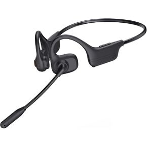 Open Ear Headphones with Mic, Bluetooth Wireless Headset with Microphone, AI Noise Cancelling Multipoint Connect Bluetooth 5.3 Headset, Sweatproof Wireless Headset for Work, Driving, Running, Workouts