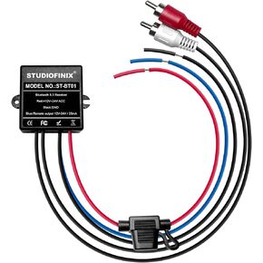 Marine Bluetooth Receiver -BT 5.3 Remote Wireless Connectivity, IP67 Rated Waterproof RCA 3.5mm Audio Output for Vehicle Modifications of Yachts, Motorcycles, Golf Carts, etc.