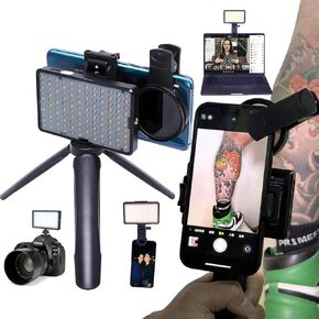 Tattoo Equipment and Supplies, Photographic Equipment, 120 LED Selfie Light with CPL Polarized Light Filters for Phone,TikTok Remove Glare LED Tattoo Light with Clips for Taking Tattoo Photos