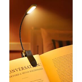 Monotremp Book Lights for Reading at Night in Bed, 80 Hours Runtime Rechargeable Reading Lights for Books in Bed, 3 Brightness Levels × 3 Color Temperatures, 1.3 oz Lightweight