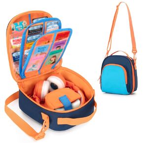 Carrying Case Compatible with Yoto Mini (2024 Edition), Card Holder Hold Up to 30 Cards, Travel Storage Bag for Audio Music Player & Headphone Accessories, Pink (Bag Only) Patented Design