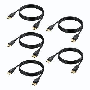 8K DisplayPort Cable 1.4 10-Pack, 6 Feet 1.4 Display Port DP to DP Cable (8K@60Hz, 4K@120Hz, 2K@144Hz, 1080P@240Hz) Ultra High Speed for Laptop PC TV Gaming Monitor