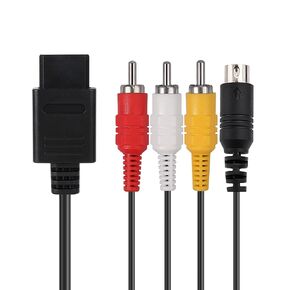 S Video RCA AV Cable for N64/SNES/NGC, S-Video Audio Video Cable Compatible with Nintendo 64/Gamecube/Super Nintendo, 1.8M/6FT