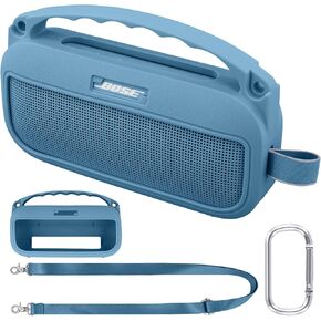 استبدال حالة السيليكون الناعمة CO2CEA لـ BOSE New SoundLink Flex 2nd Gen Bluetooth Portable (حالة السيليكون ، حالة زرقاء)