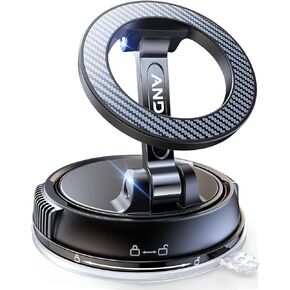 Car Phone Holder for Magsafe [78+LBS Strongest Suction & 2400gf Strongest Magnetic] 360° Adjustable Car Phone Mount, Cell Phone Holders for Your Car for All Smartphones & All Car Models (Carbon Fiber)