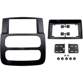 Radio Stereo Bezel for 02-05 Dodge Ram 1500 2500 3500 Dash Installation Mount Trim Kit Fits 9" and Double Din