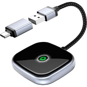 Wireless CarPlay Adapter, Wireless carplay Adapter for iPhone-Easily Upgrade Wired CarPlay to Wireless Connectivity, Includes USB-A to USB-C Adapter, Plug & Play for iPhone (iOS 10 and Above)