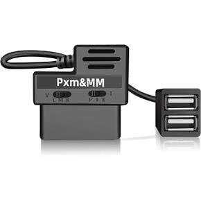 OBD Constant Power Cable with Two USB Ports for Dashcam,OBD II Power Adapter with 24/7 Power Supply Mode,Low Voltage Protection,Compatible with Gamin Dashcam,OBD II Port Power Supply,Output 5V/3A