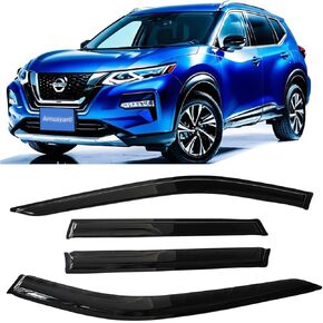 94623 Side Wind Deflectors Vent Rain Guards, Window Visor Compatible with 2002-2008 Dodge Ram 1500, 2003-2009 Ram 2500 & 3500 with Quad Cab, Sun Shade Dark Smoke 4-Piece Set