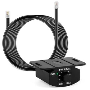 Universal Bass Knob Control with 5M/16FT Cable Extension Cable，4-Pin Bass Volume Knob for Car Amplifier.