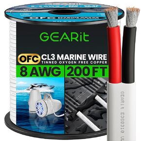 GEARit 6 Gauge Marine Wire, 6/2 AWG (50ft) Marine Grade Tinned Copper Oxygen Free, Duplex 2-Conductor Insulated Red & Black Electrical Cable for Boat, Automotive, RV, Camper, Trailer