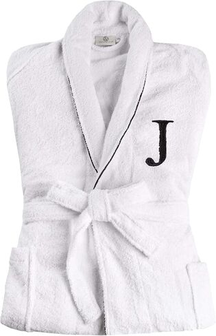 Superior Cotton Unisex Bathrobe, Soft And Absorbent Robe For Men And Women, Bathroom Accessories, White Embroidered Highly Absorbent Fluffy Bathrobe, Large-X Large in Saudi Arabia