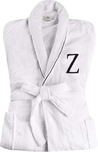 Superior Cotton Unisex Bathrobe, Soft And Absorbent Robe For Men And Women, Bathroom Accessories, White Embroidered Highly Absorbent Fluffy Bathrobe, Large-X Large in Saudi Arabia