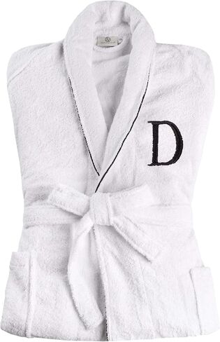 Superior Cotton Unisex Bathrobe, Soft And Absorbent Robe For Men And Women, Bathroom Accessories, White Embroidered Highly Absorbent Fluffy Bathrobe, Large-X Large in Saudi Arabia