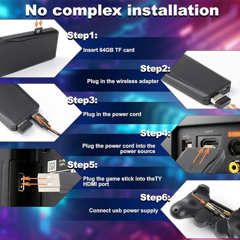 ZHQQ Wireless Retro Game Console Stice تم بناؤه في 20،000+ ألعاب كلاسيكية 4K HDMI إخراج عصا ألعاب الحنين مع 15 محاكاة ووحدات تحكم لاسلكية 2.4 جرام 64 جيجابايت. in Kuwait