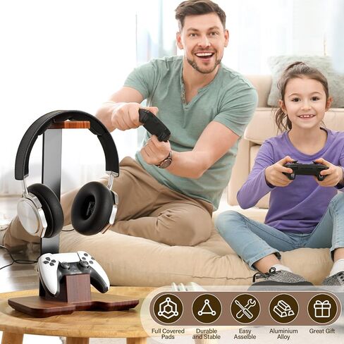وحدة تحكم حامل سماعة رأس الخشب للمكتب مكتب ملحقات مكتب وحدة التحكم متوافقة مع Xbox PS5 PS4 Nintendo Switch Switch Stand in Saudi Arabia