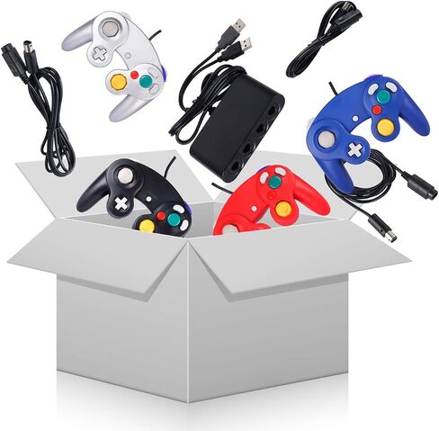 حزمة وحدة تحكم Cube Cube 4 مع 4 حبال تمديد ومحول من 4 منفذ لـ S-Witch PC Wii U Console in Saudi Arabia