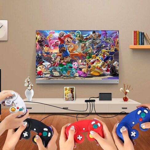 حزمة وحدة تحكم Cube Cube 4 مع 4 حبال تمديد ومحول من 4 منفذ لـ S-Witch PC Wii U Console in Saudi Arabia